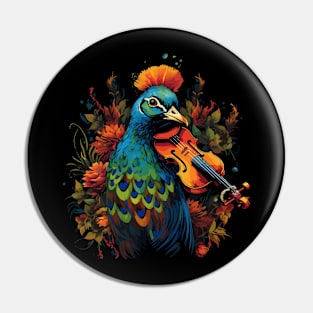 Pheasant Playing Violin Pin
