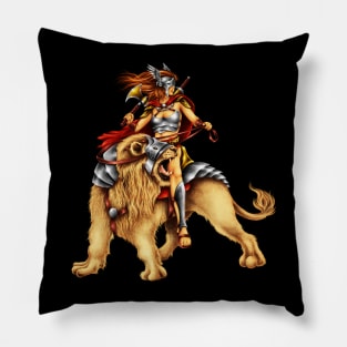 Beautiful Warrior Lion Rider Baseball Pillow