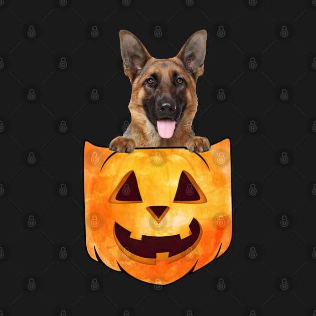 German Shepherd Dog In Pumpkin Pocket Halloween by TATTOO project