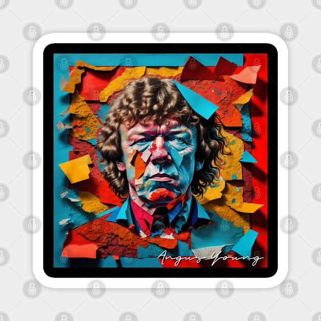 Angus Young // Paper Art Magnet by Otmr Draws