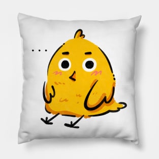 Cute waiting baby chicks sitting on the ground Pillow