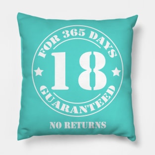 Birthday 18 for 365 Days Guaranteed Pillow