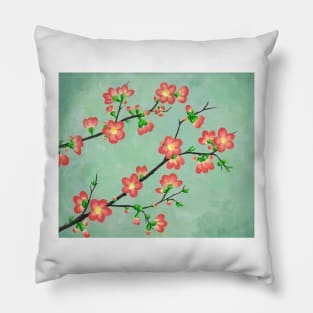 Flowering Quince Blossoms Pillow