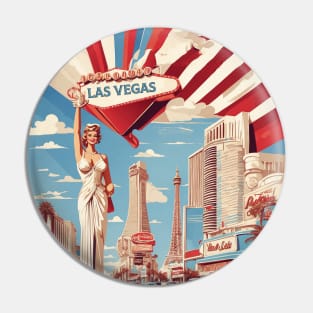 Las Vegas United States of America Tourism Vintage Poster Pin