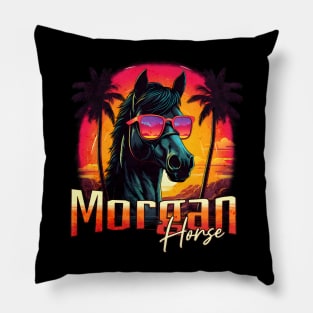 Retro Wave Morgan Horse Miami Vibe Pillow