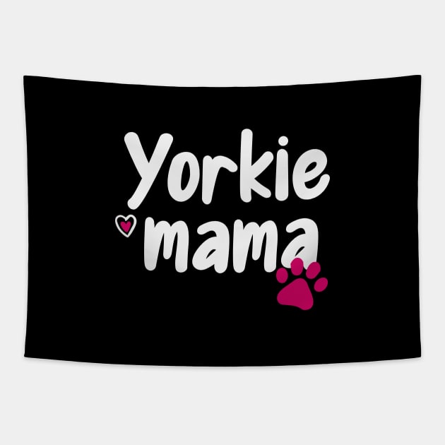 Cute Yorkshire Terriers Dog Lover Gift Idea - Yorkie Mama Heart Design for Mom / Christmas Gifts Tapestry by First look