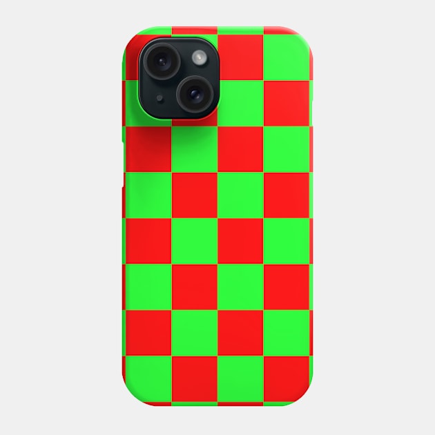 Checkerboard Square Seamless Pattern - Green & Red Phone Case by DesignWood Atelier