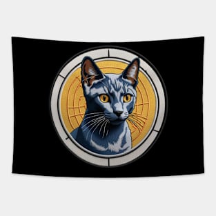 Russian Blue Embroidered Patch Tapestry