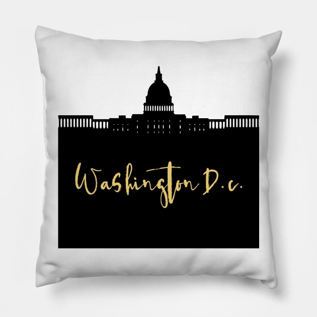 WASHINGTON DC DESIGNER SILHOUETTE SKYLINE ART Pillow by deificusArt