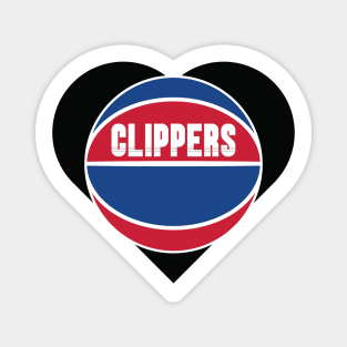 Heart Shaped Los Angeles Clippers Basketball Magnet