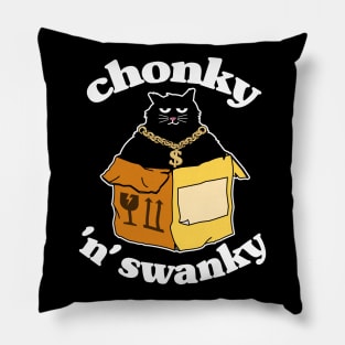 Funny Chonky ´n´ Swanky Black Cat In The Box Gift Pillow