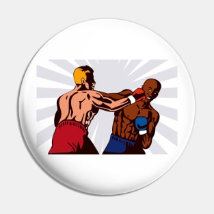 Boxer Boxing Knockout Punch Retro Pin