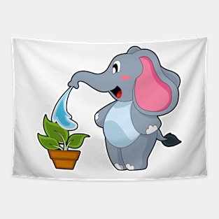 Elephant with Plant Tapestry