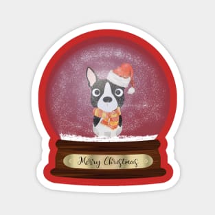 Boston Terrier Christmas Gift Magnet