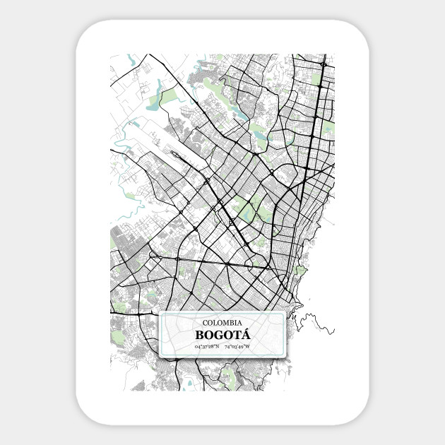 Bogota Colombia City Map With Gps Coordinates Bogota Colombia