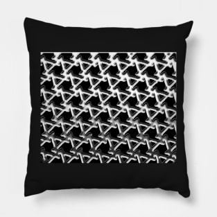 Black white and grey triangle chainmail Pillow