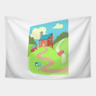 Little red house Tapestry