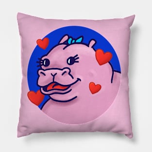 Cutest hippo in love Pillow