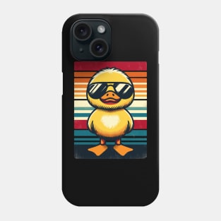 Cool Retro Yellow Duck in Sunglasses 70s 80s 90s Funny Duck Phone Case