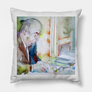 PABLO NERUDA - watercolor portrait.4 Pillow