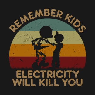 Electricity Will Kill You Kids Retro Sunset T-Shirt