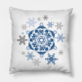 Snowflake Nativity Pillow