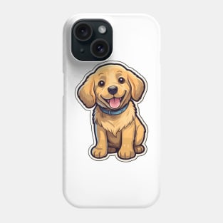 Cute Golden Retriever Cartoon Puppy Smiling Phone Case