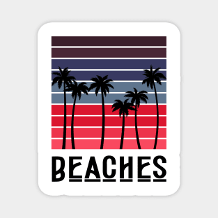 minimalistic pink summer palm tree beach Magnet