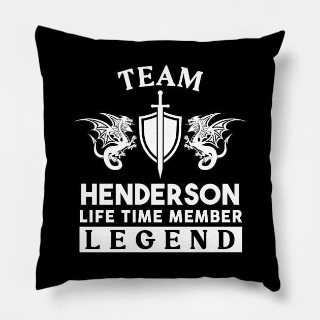 Henderson Name T Shirt - Henderson Life Time Member Legend Gift Item Tee Pillow by unendurableslemp118