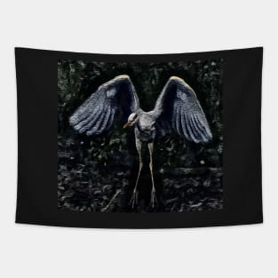 GREY BLUE WILD ART Tapestry