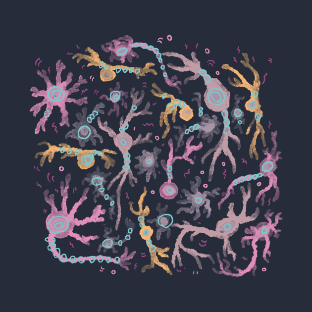 Cute pattern made of different neurons made for creative minds by TastyVoxels