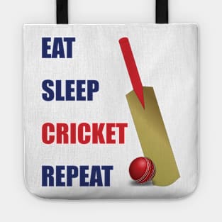 Eat Sleep Cricket Repeat Cricket Bat and Ball Tote