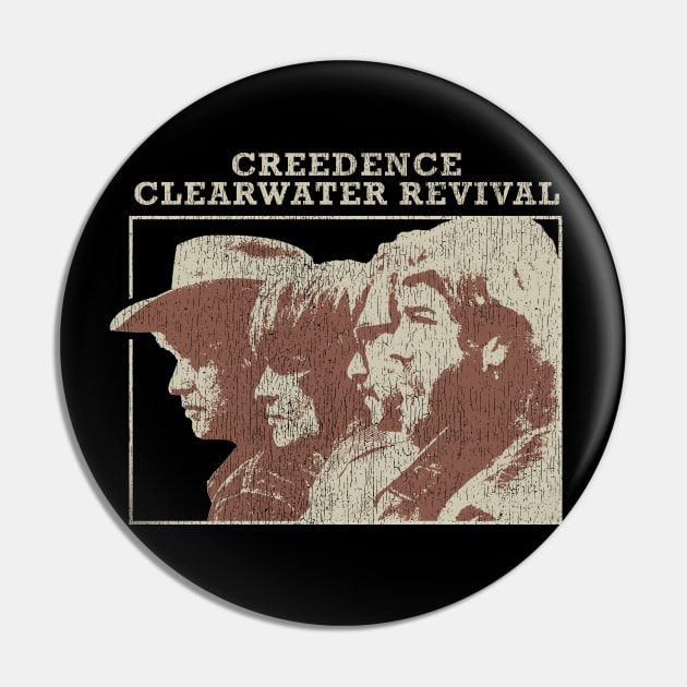 CCR Vintage Retro Distressed Fanart Design Pin by snowblood