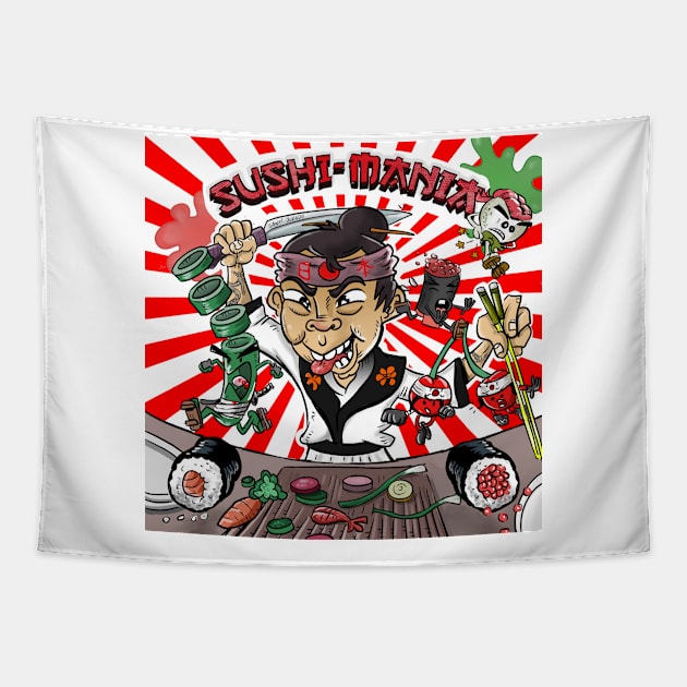 Sushi-Mania Pinball Tapestry by Pigeon585