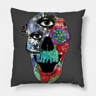 Vintage grunge Occult Skull Pillow