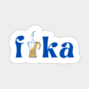 Fika swedish coffee kettle design work Magnet