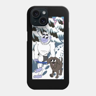 Yeti Walking the Dog Phone Case