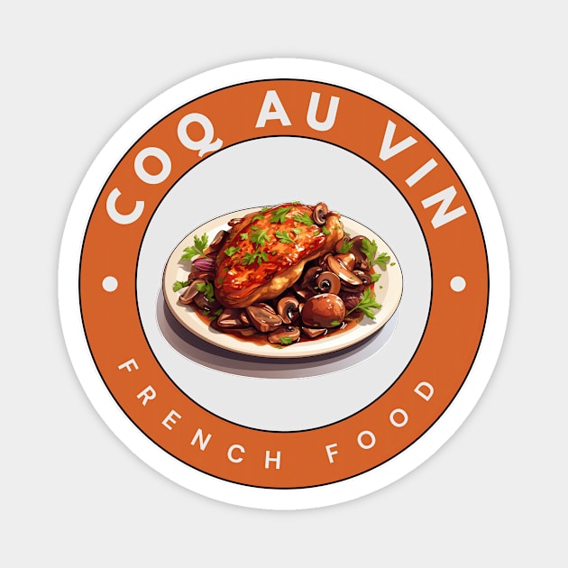 Coq au vin | French cuisine | Traditional Food Magnet by ILSOL