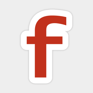 Letter f in Red Text Minimal Typography Magnet