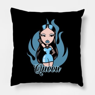 Queen Girl Doll Light Blue v10 Pillow