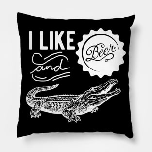 I Like Beer and crocodile t shirts for menwomen  Alligator Pillow