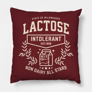 Lactose Intolerant Funny Cringy Gift For Friends Milk Free Lactose Tolerant, Meme Gen Z Teenager Allergy LMAO Pillow