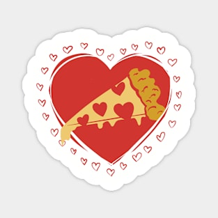 Pizza Is My Valentine Illustration Magnet