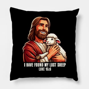 Luke 15:6 I Have Found My Lost Sheep Pillow