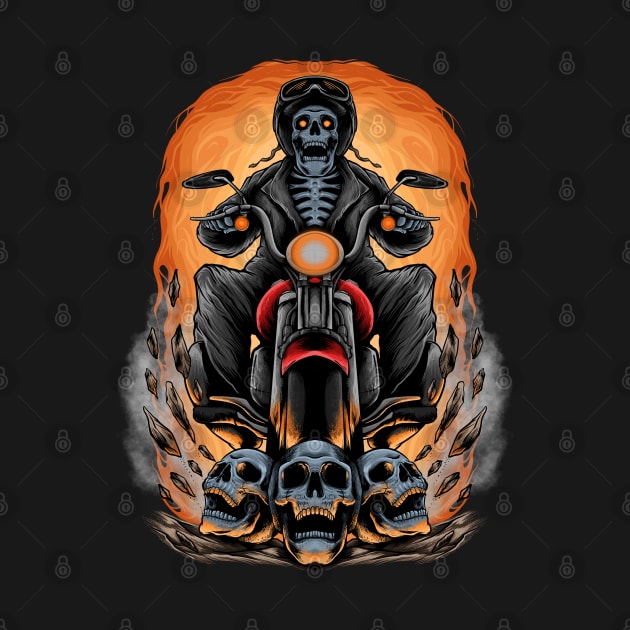 RIDING MOTORCYCLE by AWANG ART STUDIO