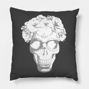 Sugar skull with flowers Pillow