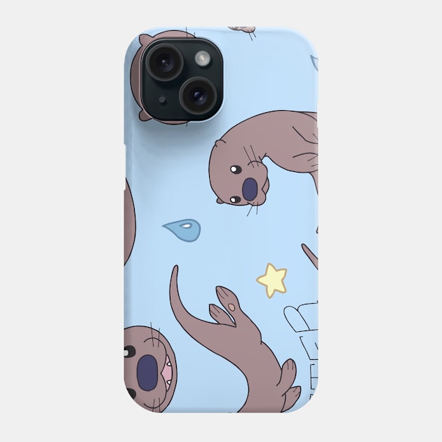 River Otter Repeat Pattern Phone Case by LobitoWorks