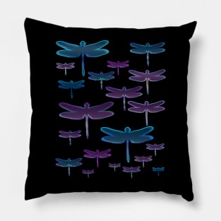 Purple and Blue Dragonflies Pillow