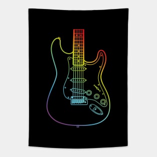 S-Style Electric Guitar Body Colorful Outline Tapestry