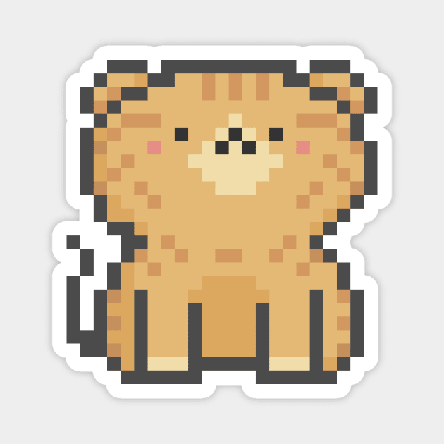 Pixel Quiet Scottish Fold Orange Tabby Cat 31 Magnet by Infinite Mew Mew